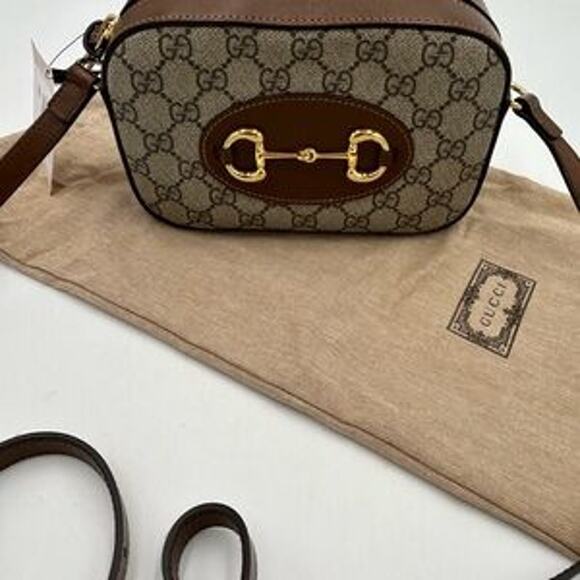 Women's Gucci Horsebit 1955 small shoulder bag GG Supreme made in Italy - Picture 11 of 16